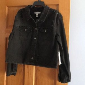 Ladies black with studs jean jacket